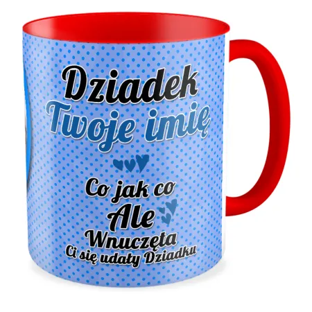 FOTO Kubek czerwony 330ml dla DZIADKA